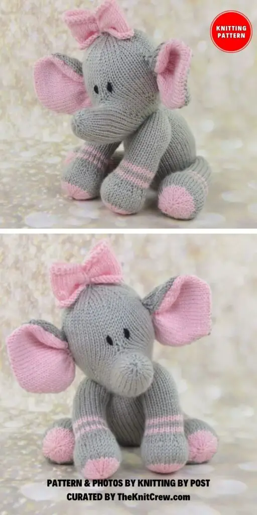 Emma the Elephant Knitting Pattern Download - 8 Cute Knitted Elephant Toy Patterns