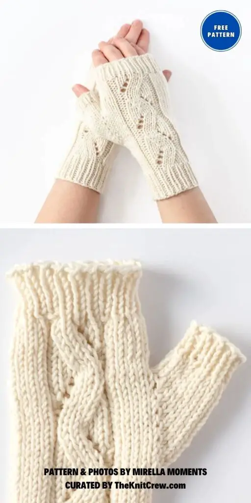 Glacier Fingerless Gloves - 8 Free Knitted Fingerless Gloves Patterns