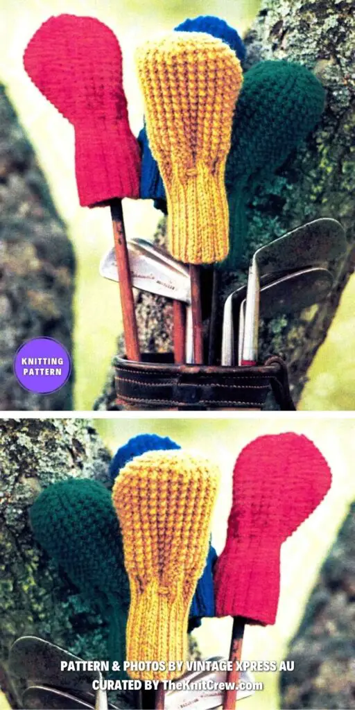 Golf Club Covers Knitting Pattern - 7 Easy Knitted Golf Club Cover Patterns
