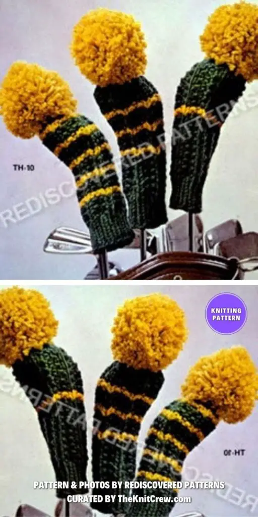 Vintage Golf Club Mitts Pattern - 7 Easy Knitted Golf Club Cover Patterns