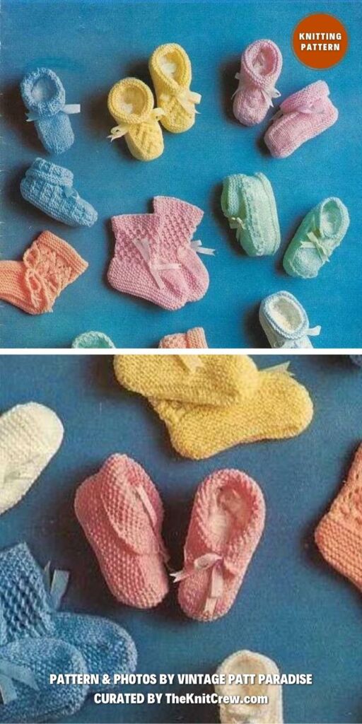 Vintage Shepherd 350 Knit Baby Booties - 8 Easy Knitted Baby Booties Patterns (2)