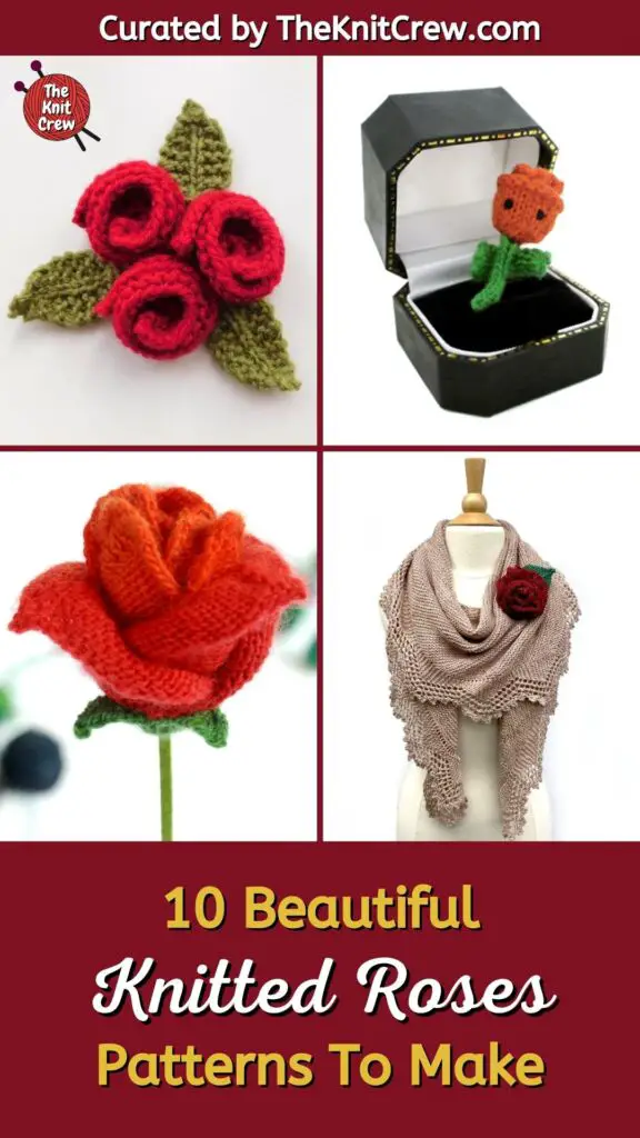 10 Beautiful Knitted Rose Patterns To Make PIN 1