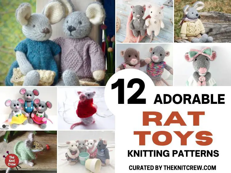 12 Adorable Rat Toy Knitting Patterns - Facebook Poster