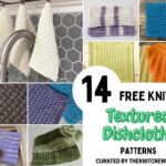 14 Free Knitted Textured Dishcloth Patterns - Facebook Poster