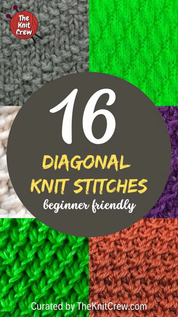 16 Beginner Friendly Diagonal Knit Stitches- PIN 2
