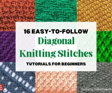 16 Easy-To-Follow Diagonal Knitting Stitch Tutorials For Beginners - Facebook Poster