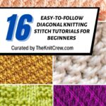 16 Easy-To-Follow Diagonal Knitting Stitch Tutorials For Beginners PIN 1