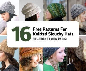 16 Free Knitted Slouchy Hat Patterns - Facebook Poster