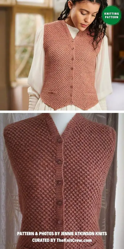 Danbury Classic-Style Waistcoat - 13 Fashionable Knitted Waistcoat Patterns