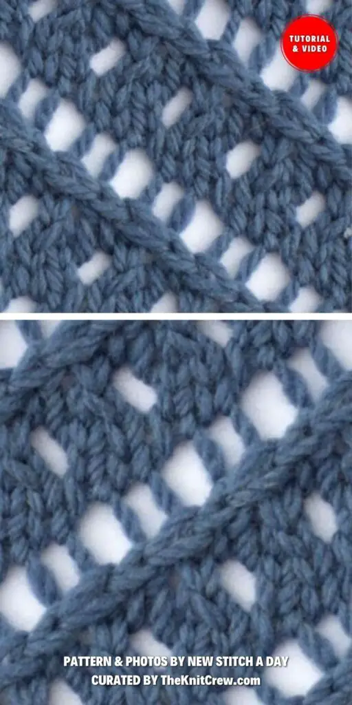 Diagonal Lace Stitch - 16 Easy-To-Follow Diagonal Knitting Stitch Tutorials For Beginners