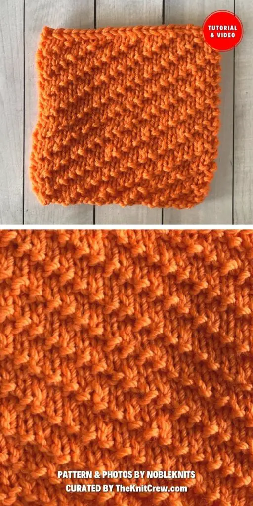 Diagonal Ridge Stitch - 16 Easy-To-Follow Diagonal Knitting Stitch Tutorials For Beginners