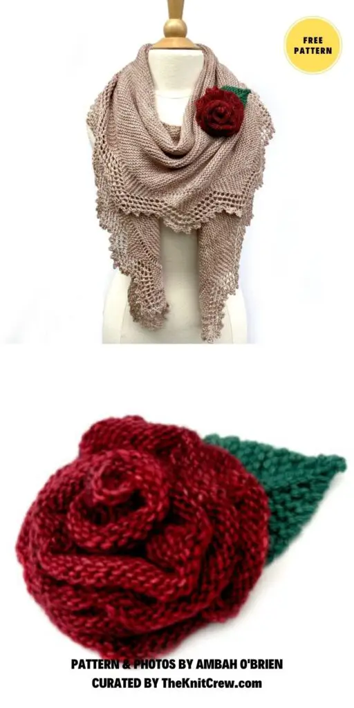 Festive Rose - 10 Beautiful Knitted Rose Patterns To Make