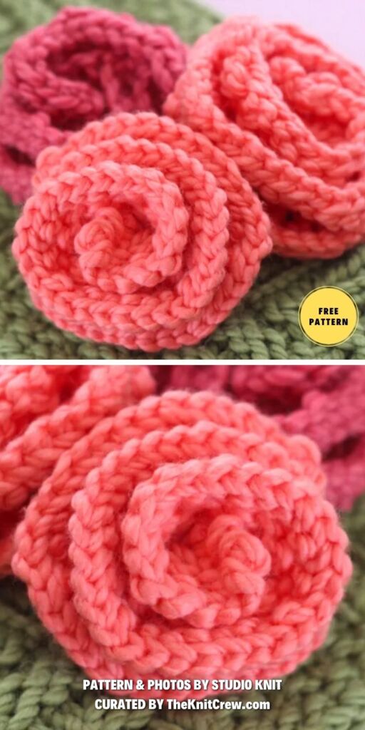 Knitting Rose Flower Pattern - 10 Beautiful Knitted Rose Patterns To Make