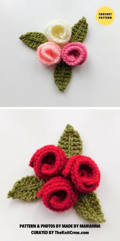 Roses Knitting Pattern - 10 Beautiful Knitted Rose Patterns To Make