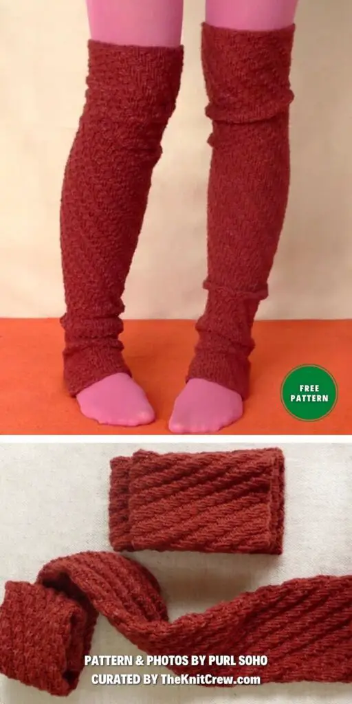 Spiral Rib Leg Warmers - 19 Free Knitted Legwarmer Patterns For Winter
