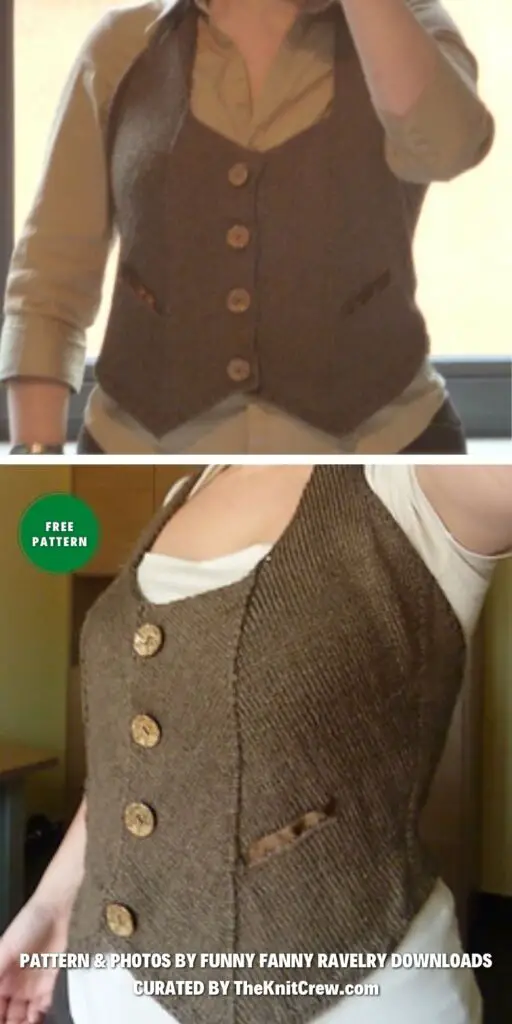 Waitress - 13 Fashionable Knitted Waistcoat Patterns