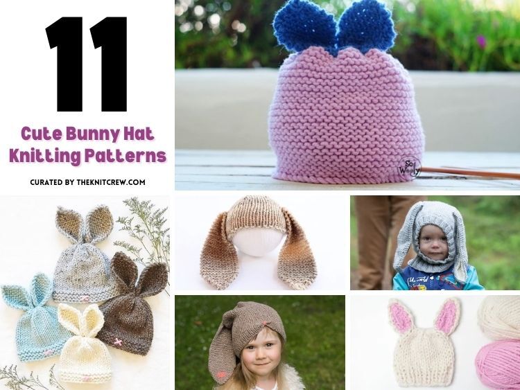 11 Cute Bunny Hat Knitting Patterns - Facebook Poster