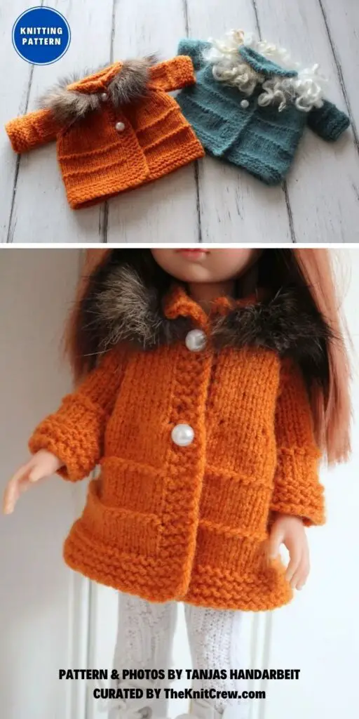 12 inch Doll Jacket Knitting Pattern - 13 Adorable Knitted Doll Clothes Patterns
