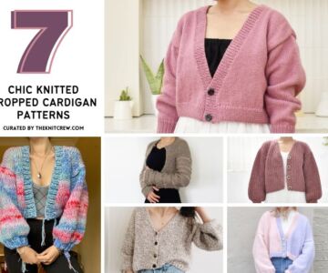 7 Chic Knitted Cropped Cardigan Patterns - Facebook Poster