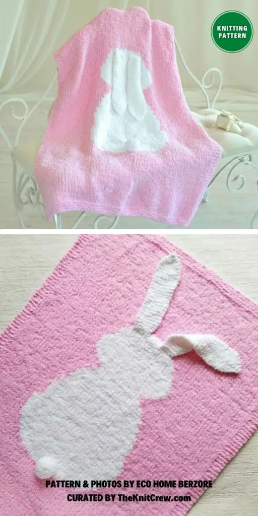 Bunny Baby Blanket Knitting Pattern - 8 Gorgeous Knitted Easter Baby Blanket Patterns