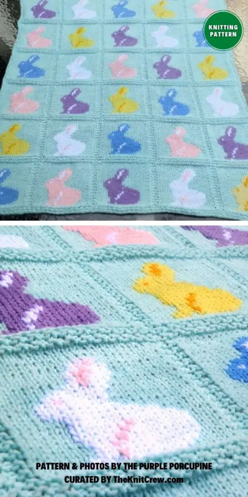 Bunny Blanket Knitting Pattern - 8 Gorgeous Knitted Easter Baby Blanket Patterns