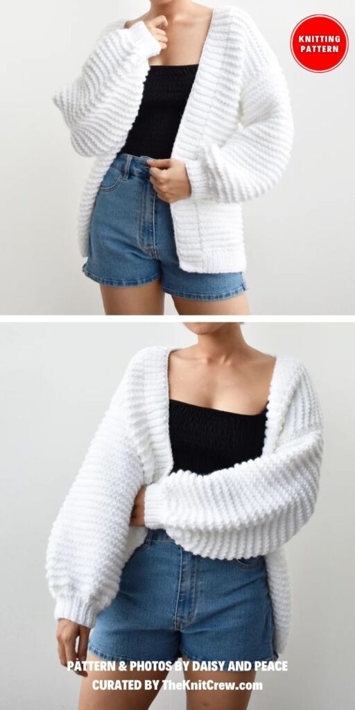Chunky Knitting Cardigan Pattern - 10 Knitted Bordered Cardigan Patterns For Women