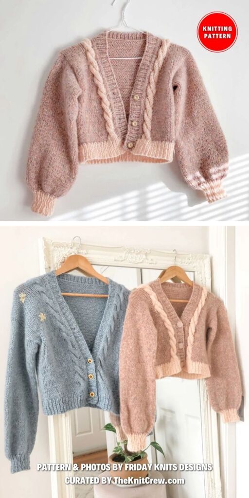Marshmallow Twist Cardigan - 10 Knitted Bordered Cardigan Patterns For Women