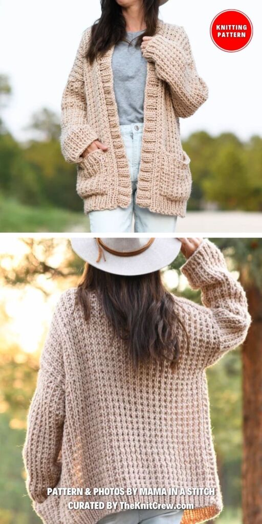 My Big Comfy Ribbed Cardi Knitting Pattern - 10 Knitted Bordered Cardigan Patterns For Women