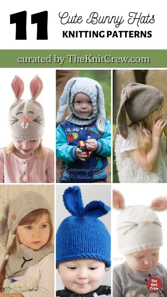 Pin 1 - 11 Cute Bunny Hat Knitting Patterns - The Knit Crew