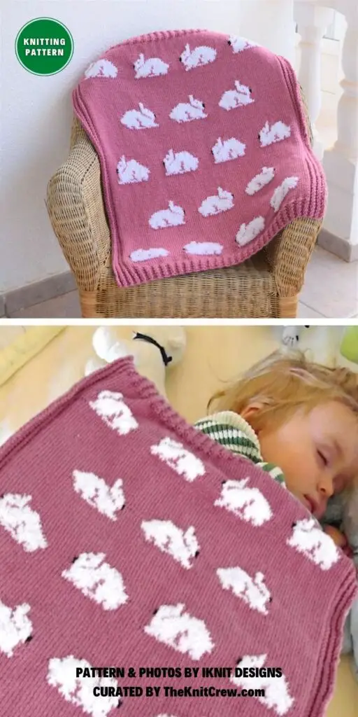 Rabbit Blanket Knitting Pattern - 8 Gorgeous Knitted Easter Baby Blanket Patterns