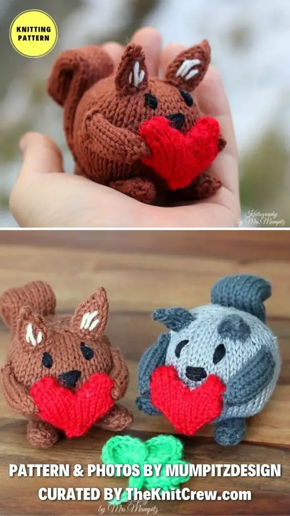 1. Squirrel knitting pattern - Get Cozy With These 12 Adorable Knitted Squirrels Patterns - The Knit Crew