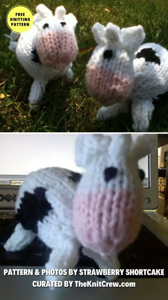 2. Cassy the Cow - 11 Knitted Cow Toys Patterns Perfect for Farm Animal Lovers - The Knit Crew