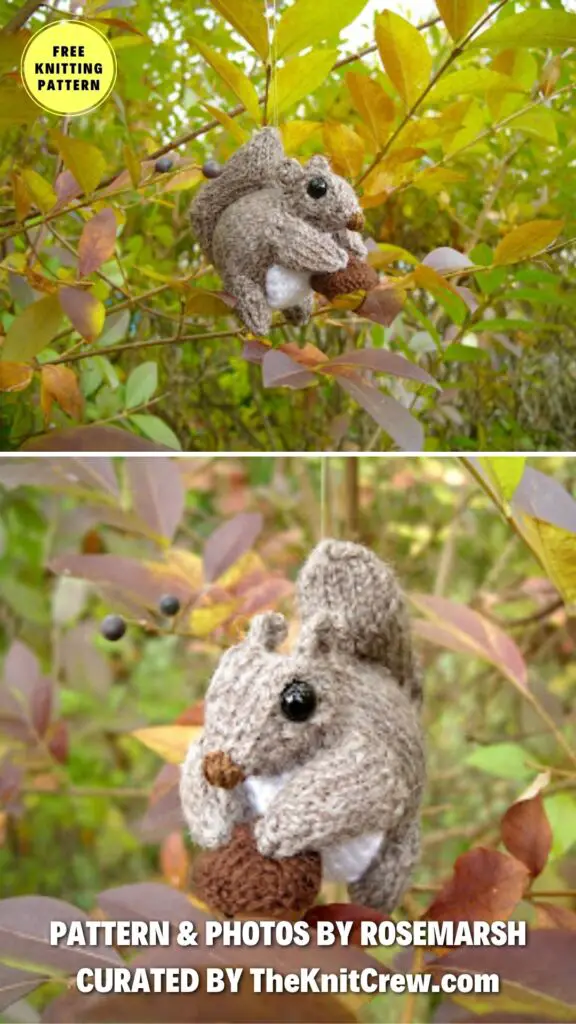 3. Obese Squirrel Ornament - Get Cozy With These 12 Adorable Knitted Squirrels Patterns - The Knit Crew