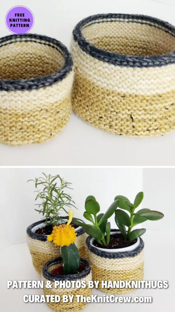 4. Round Nesting Baskets - Get Organized with These 6 Free Knitted Nesting Bowls Patterns - The Knit Crew