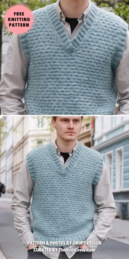 5. Blue River Slipover - 16 Classic Knitted Men's Vest Patterns - The Knit Crew
