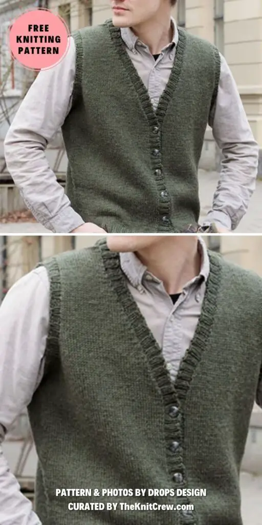 6. Boston Vest - 16 Classic Knitted Men's Vest Patterns - The Knit Crew