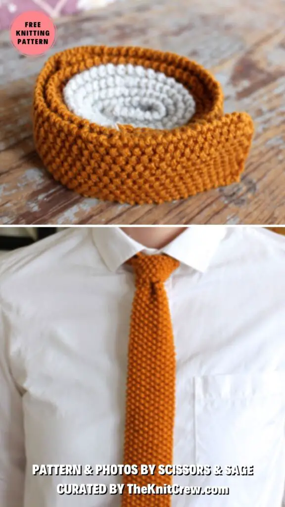 6. How To Knit A Tie - Surprise Dad With A Knitted Necktie_ 11 Free Patterns to Choose From - The Knit Crew