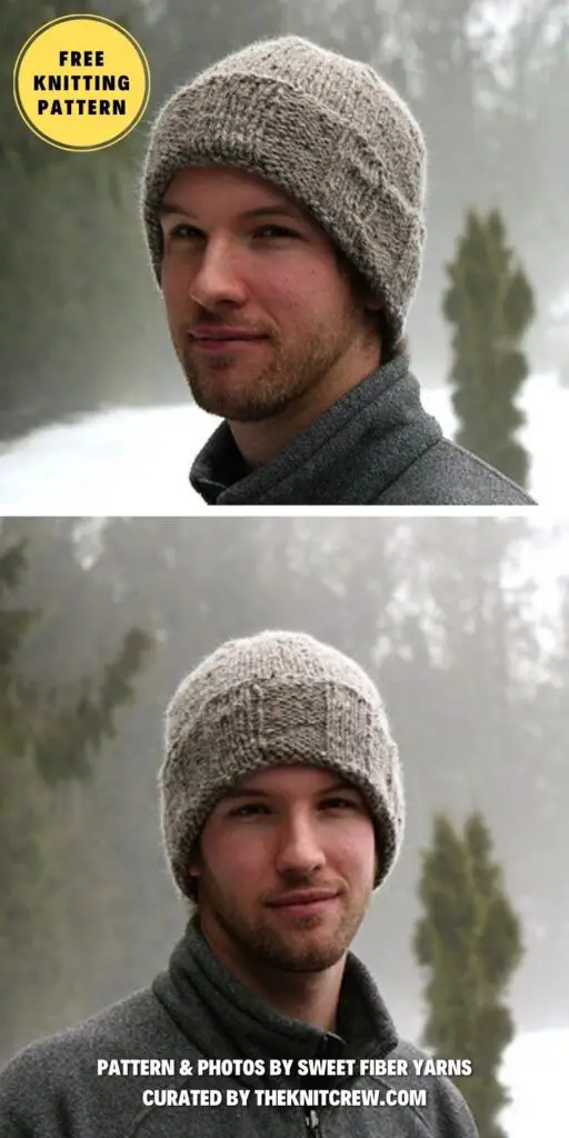 A Tweed Hat - 17 Free Knitted Hats For Men Patterns - The Knit Crew
