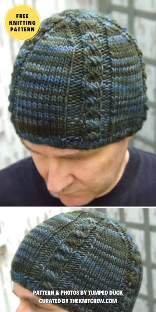 Cross Stitch Mock Cable Hat - 17 Free Knitted Hats For Men Patterns - The Knit Crew