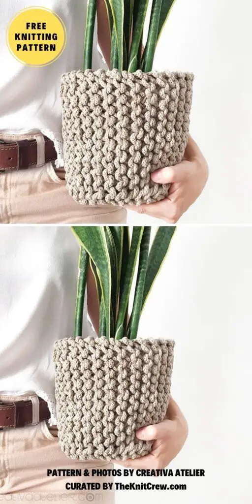 Knitted Plant Cozy - 10 Free Beautiful Knitted Plant Cozy Patterns - The Knit Crew