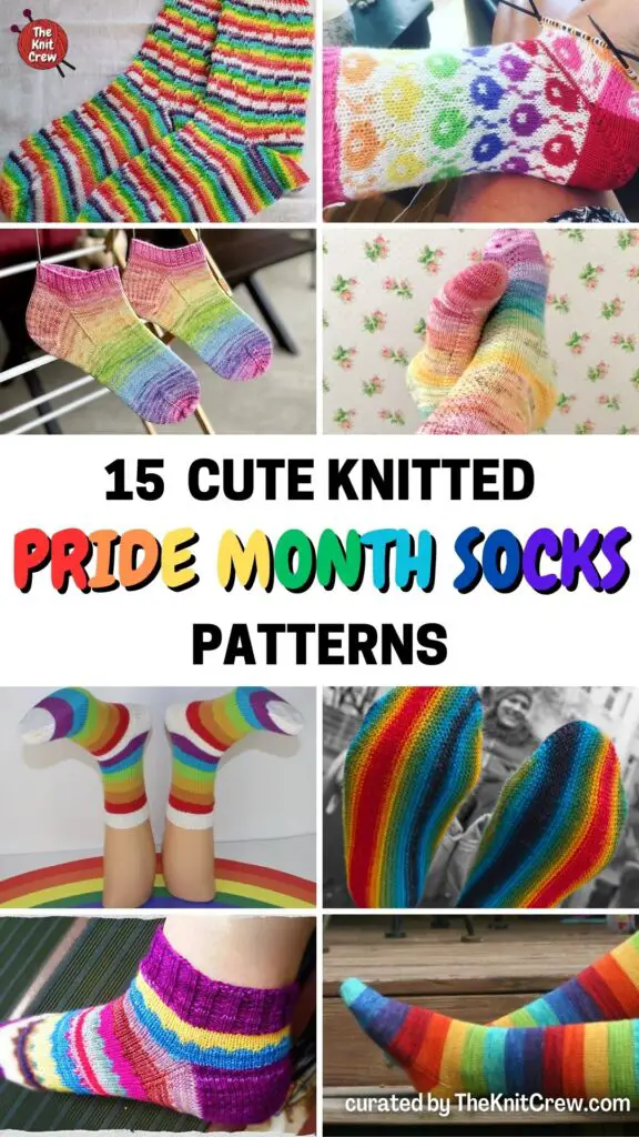 PIN 2 - 15 Cute Knitted Pride Month Socks Patterns - The Knit Crew