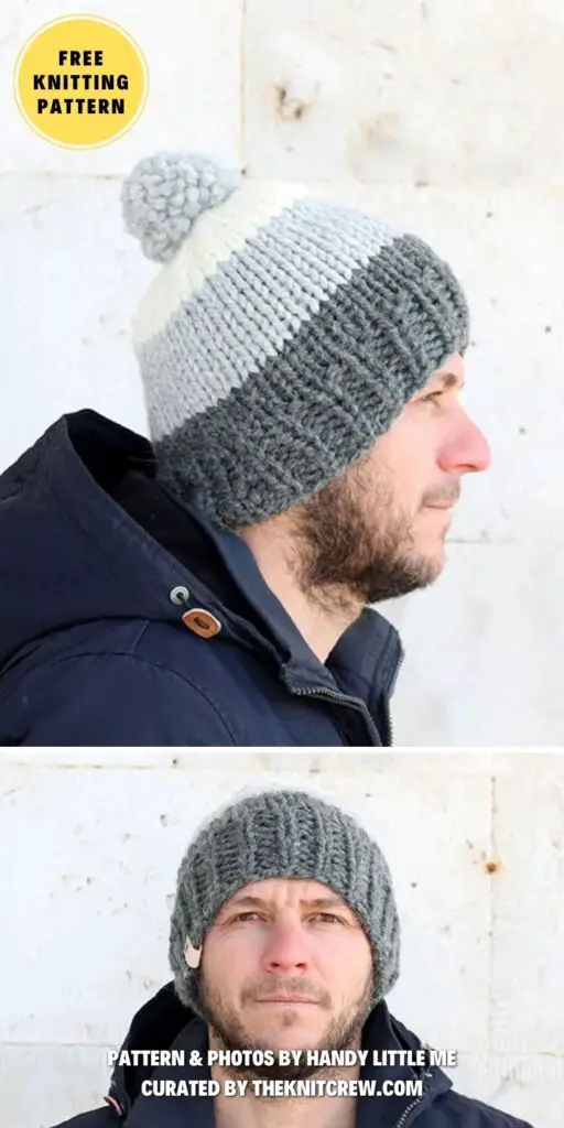 The Hektor - 17 Free Knitted Hats For Men Patterns - The Knit Crew