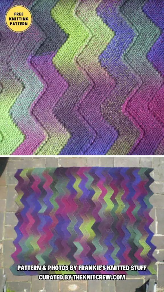 1. Ten Stitch Zigzag - 11 Gorgeous & Cozy Zigzag Knitted Blankets Patterns - The Knit Crew