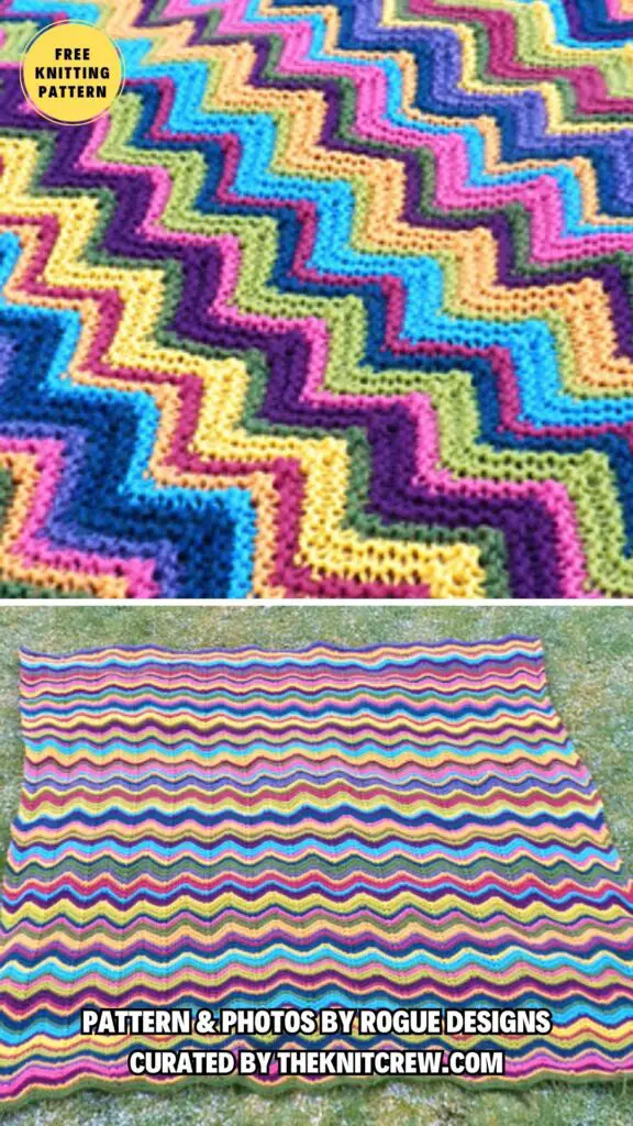 10. Color Play - 11 Gorgeous & Cozy Zigzag Knitted Blankets Patterns - The Knit Crew