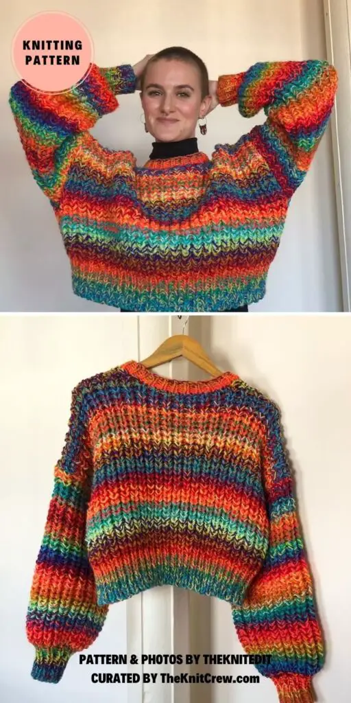 3. The Atlas Jumper - 14 Knitted Rainbow Jumpers Patterns - The Knit Crew