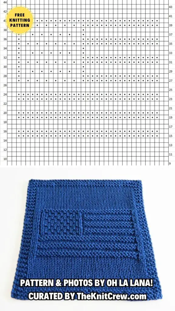 3. USA FLAG knitting pattern - 10 Free Patriotic Knitting Patterns For 4th of July - The Knit Crew