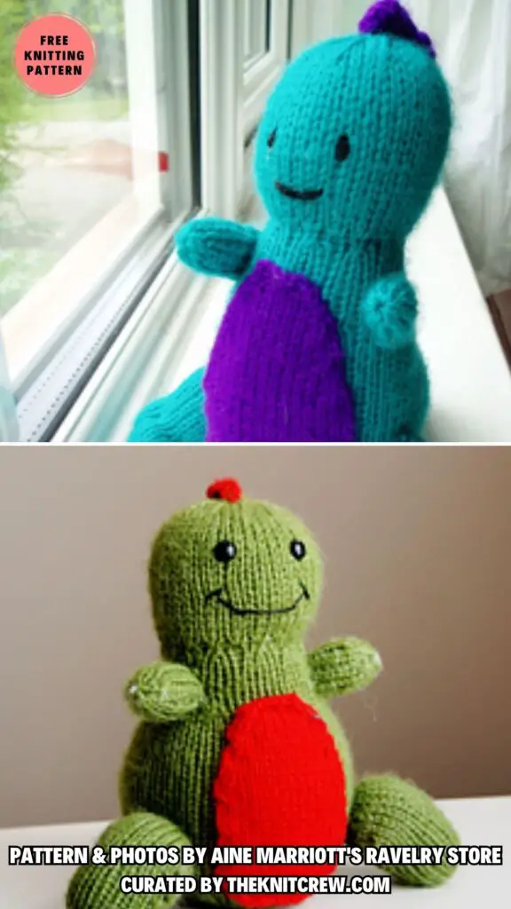 4. Jellybean Dinosaur - Make Your Own Jurassic Park_ 11 Knitted Dinosaur Patterns - The Knit Crew