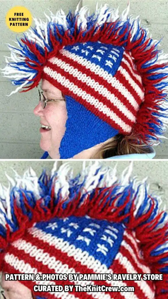 5. Betsy Ross Fauxhawk - 10 Free Patriotic Knitting Patterns For 4th of July - The Knit Crew