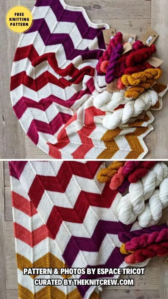 5. Chevron Baby Blanket - 11 Gorgeous & Cozy Zigzag Knitted Blankets Patterns - The Knit Crew