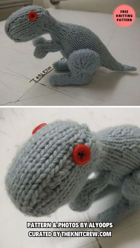 7. Dino the Dinosaur! - Make Your Own Jurassic Park_ 11 Knitted Dinosaur Patterns - The Knit Crew